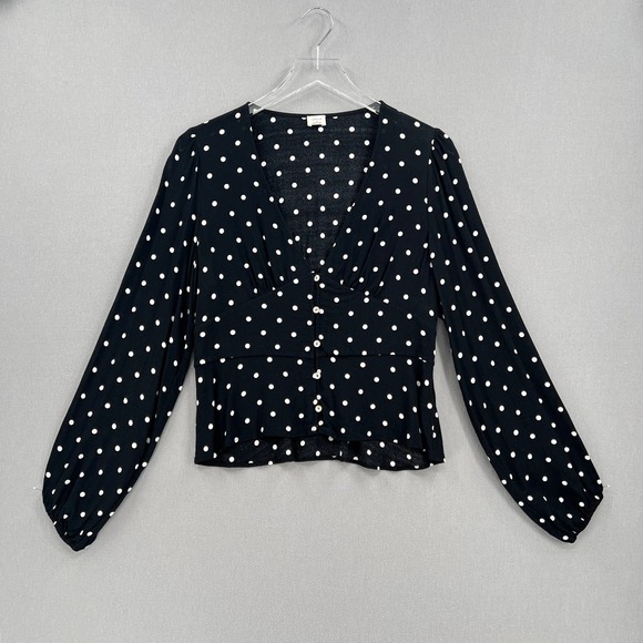 Aritzia Tops - ARITZIA WILFRED Shirt Womens Medium Black White New Prairie Blouse V-neck Top